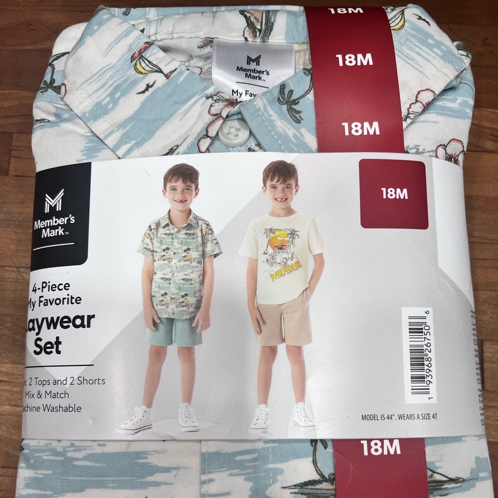 Member's Mark Boy's 4-Piece My Favorite Mix & Match Playwear Set-18 Months
